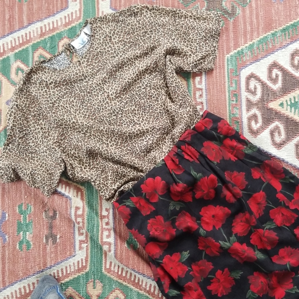 Vintage 90's Leopard Animal Print Top - Picture 2 of 8